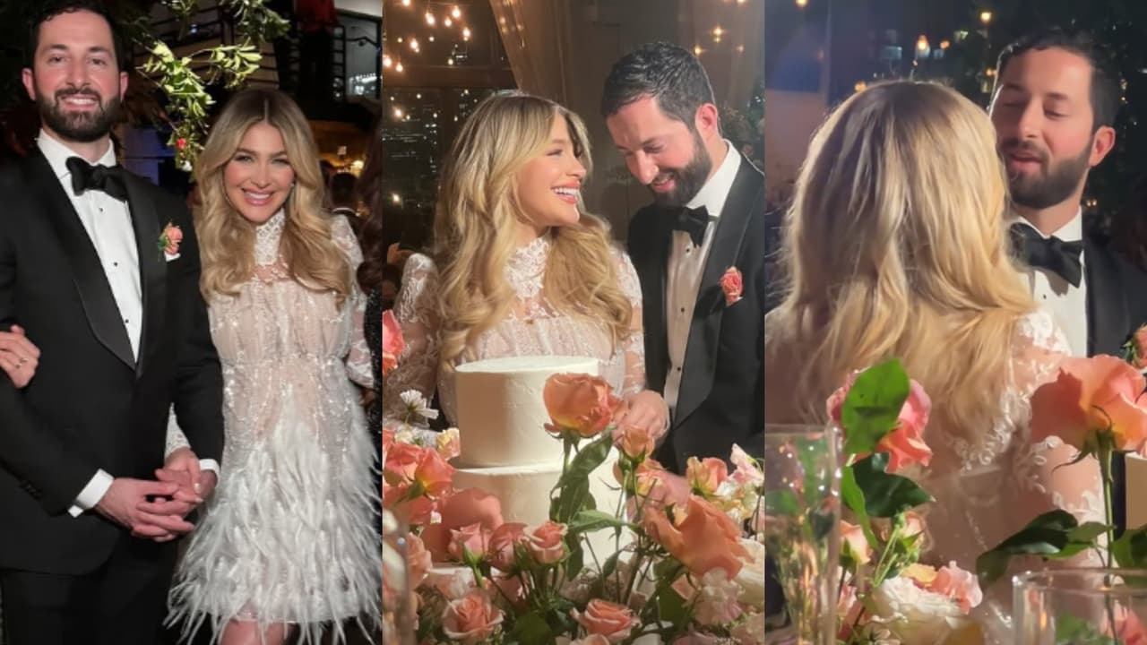 Para la pachanga, Migbelis Castellanos cambió de look y utilizó este otro vestido más corto y además se soltó el cabello.