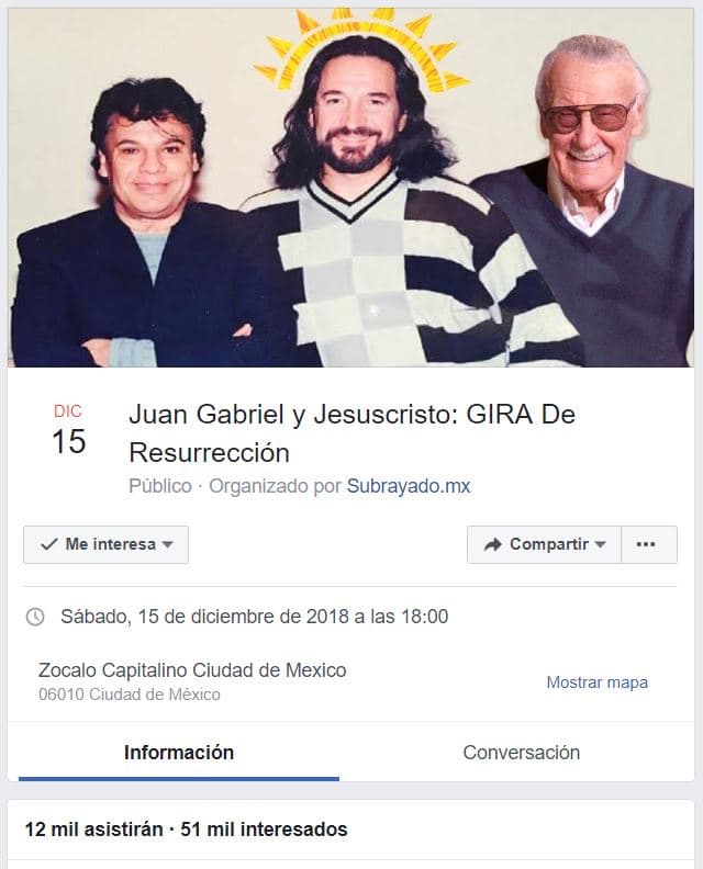 Mientras que otros bromean con que la 'gira de la resurrección' contará con la participación de más celebridades muertas, como el caso del recientemente fallecido escritor de cómics Stan Lee.