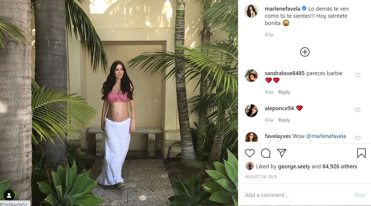 La 
<b><a href="https://www.instagram.com/p/B1jtJ9qgYeS/ " target="_blank">foto original,</a></b> con la que comparó su actual figura, ella la publicó el 24 de agosto de 2019. 
<br>