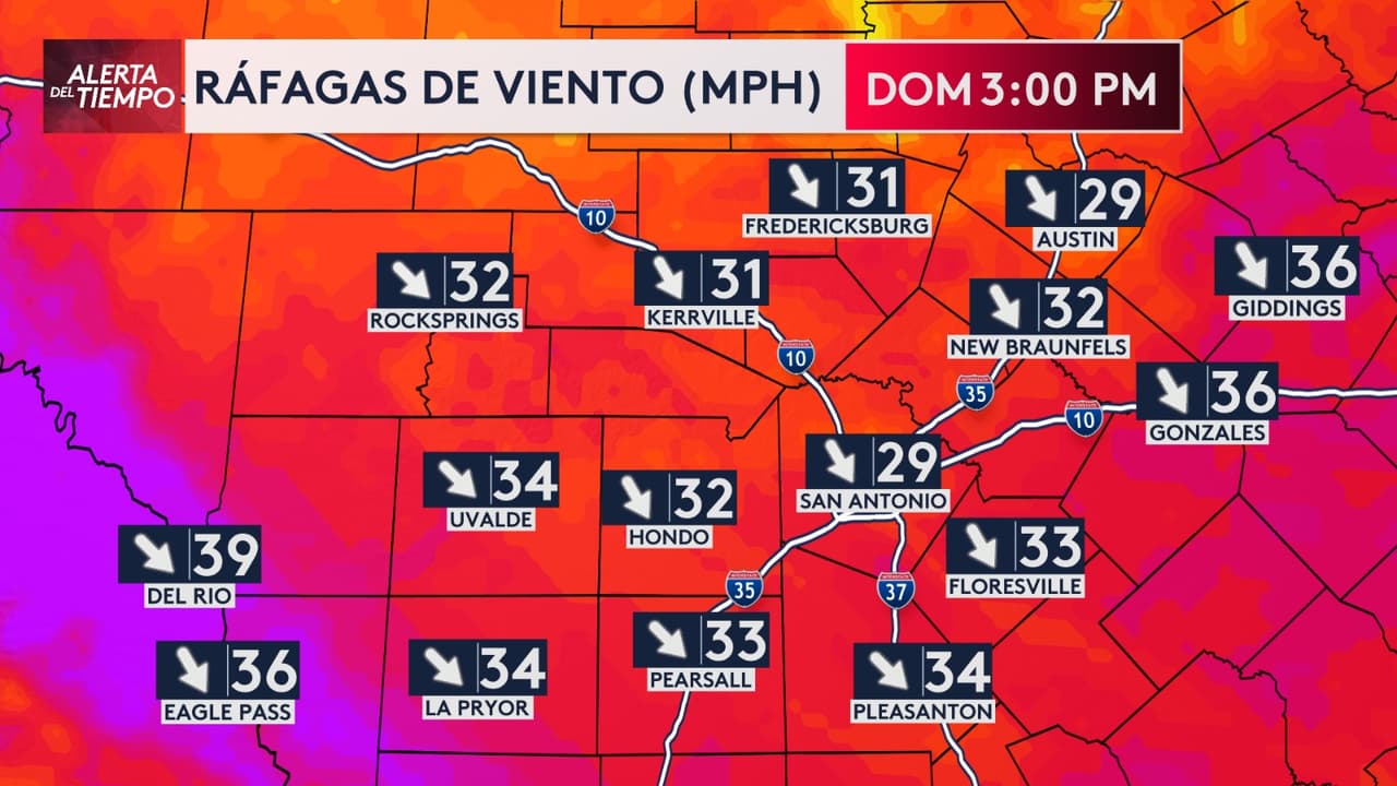 La tarde del domingo, se registrarán fuertes ráfagas de viento en San Antonio y las áreas circundantes en el centro de Texas.