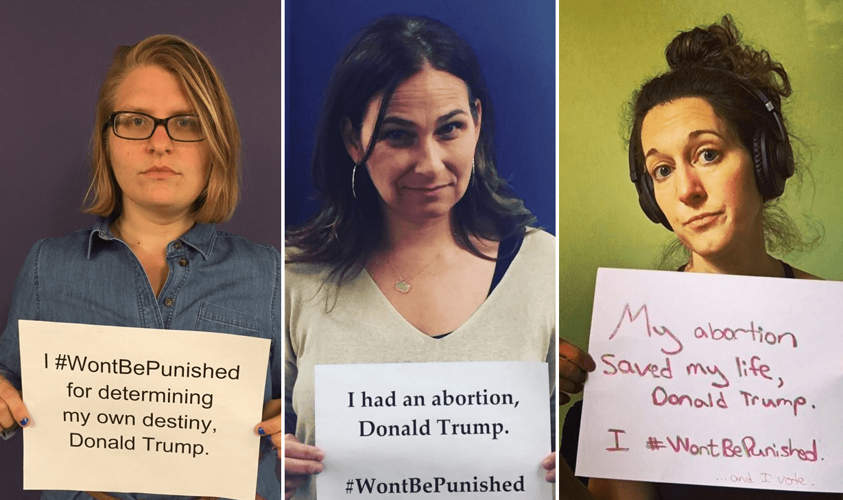 Uno de los momentos claves de la campaña presidencial fue cuando Trump 
<a href="http://www.univision.com/noticias/abortos/trump-se-desdice-tras-proponer-castigo-para-mujeres-que-abortan"><u>propuso en marzo</u></a> un castigo para mujeres que abortan. Posteriormente, publicó un comunicado en su página web en el que rectificó, precisando que es el doctor y no la mujer quien debería ser penado. "La mujer es una víctima en este caso, al igual que la vida en su útero. Mi posición no ha cambiado, como (el expresidente) Ronald Reagan, soy pro-vida con excepciones", declaró. Miles de mujeres —y hombres también— expresaron 
<b>su rechazo a las declaraciones del precandidato presidencial republicano a través de las redes sociales con la etiqueta #<a href="http://www.univision.com/noticias/abortos/yo-aborte-donald-trump-y-no-me-vas-a-castigar-wontbepunished"><u>WontBePunished</u></a></b> (No nos vas a castigar).