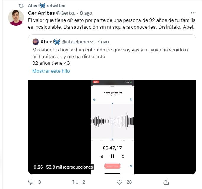 Las reacciones a las-palabras del abuelo a su nieto tras salir del clóset
