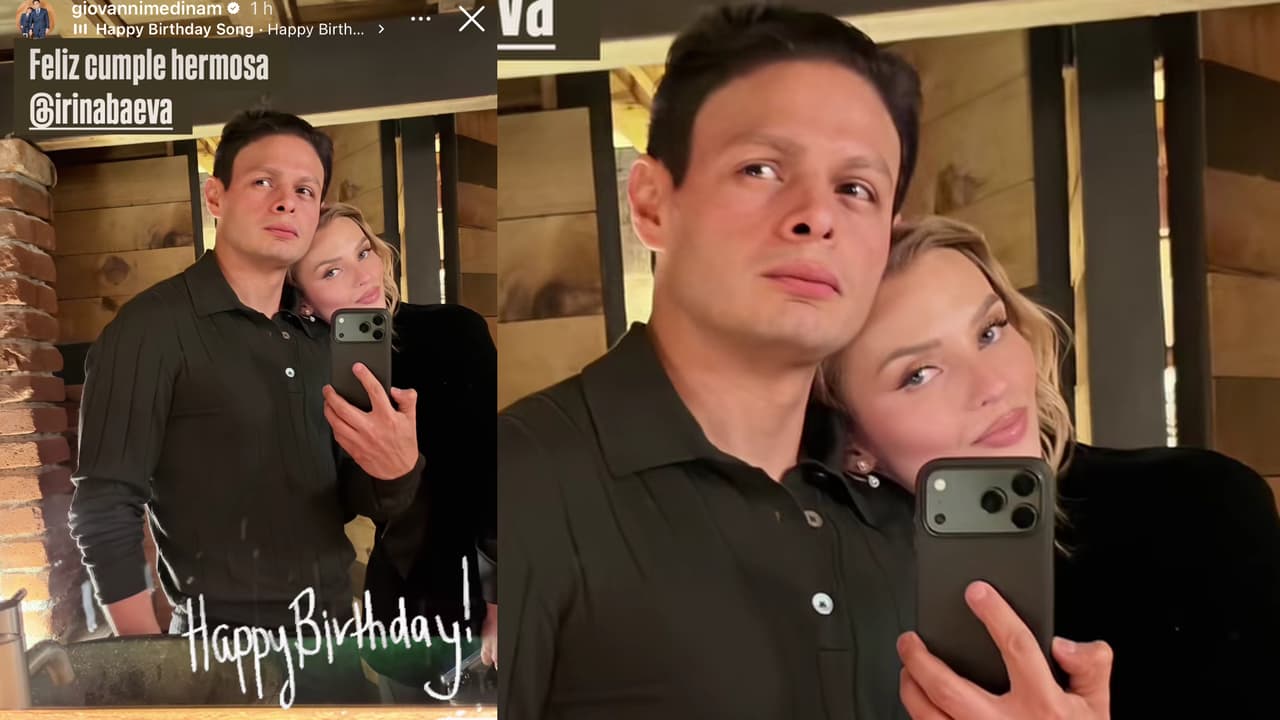 Esta es la foto que Giovanni Medinna compartió en Instagram en la que Irina Baeva aparece reposando su cabeza en el hombro de él. Es la primera vez que se les ve juntos de esa manera.