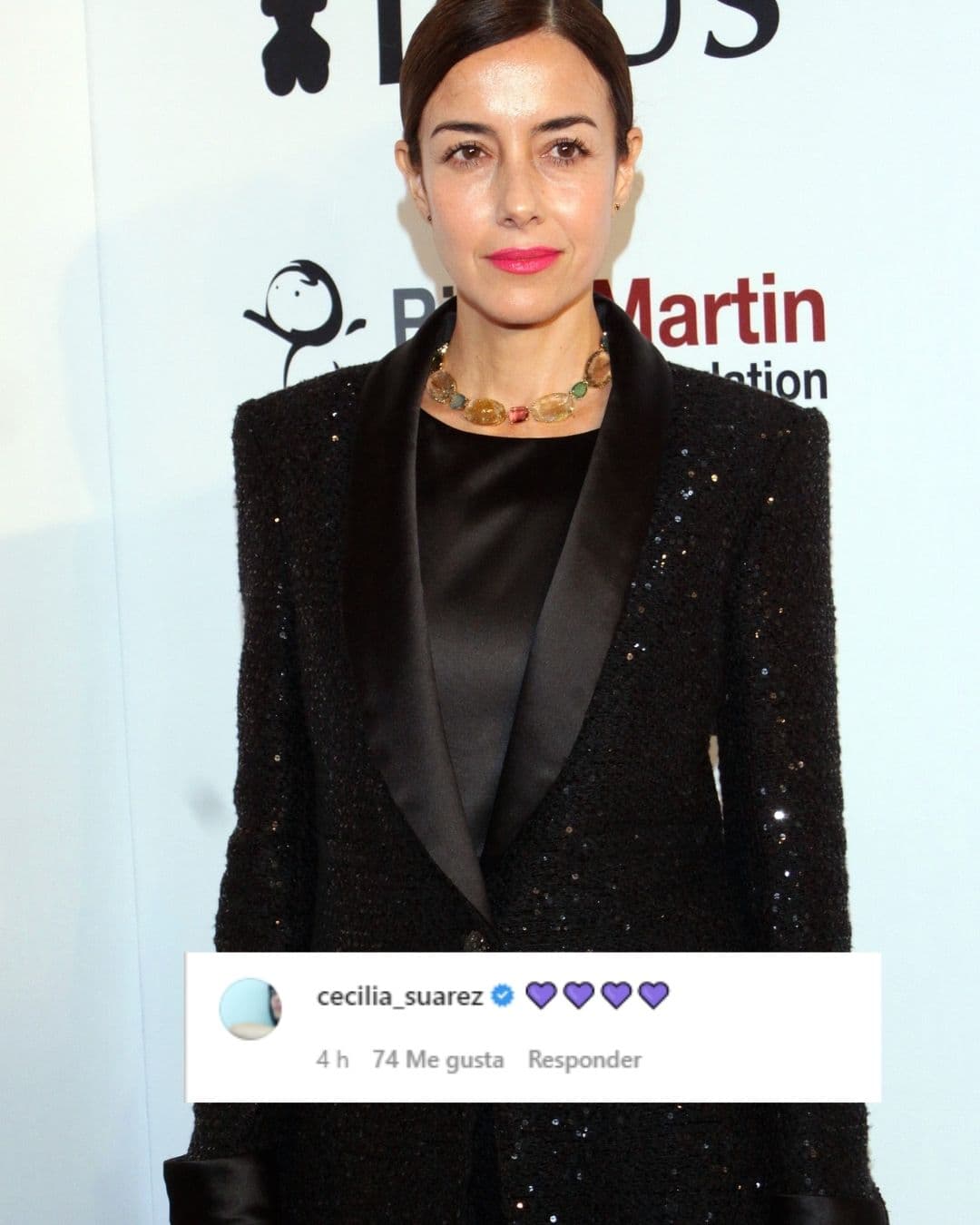 Cecilia Suárez fue otra de las famosas que dejaron corazones morados bajo la extensa publicación en la que Sasha habló de la relación "tóxica" de la que asegura fue objeto por parte del famoso productor, de 76 años.