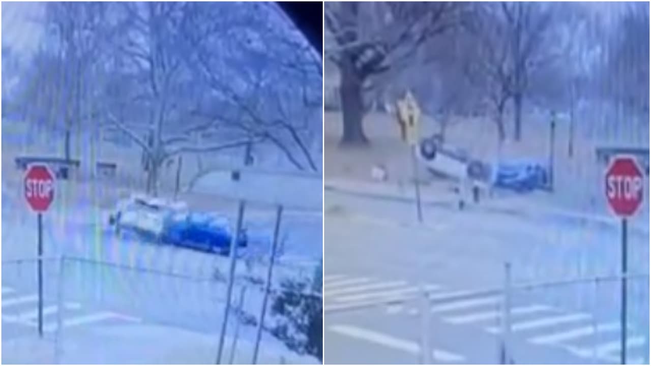 Dos heridos en estado crítico tras fuerte choque de autos en Queens