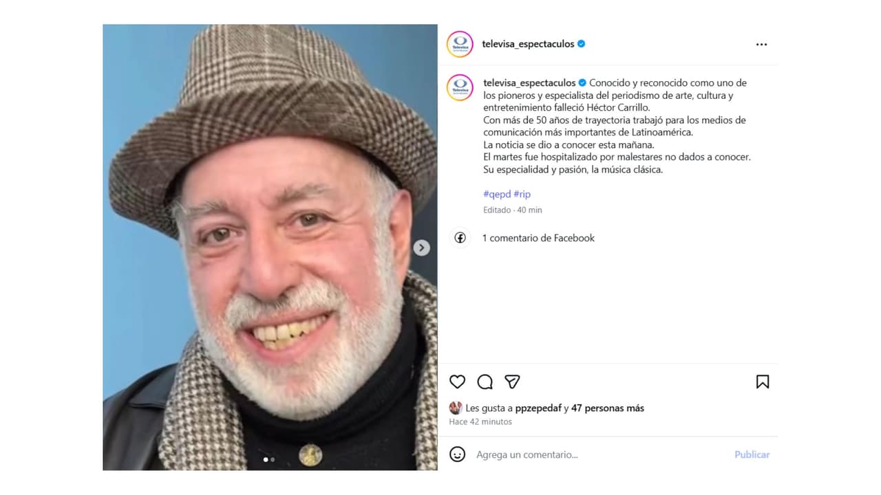 Héctor Carrillo tenía más de 50 años de trayectoria.