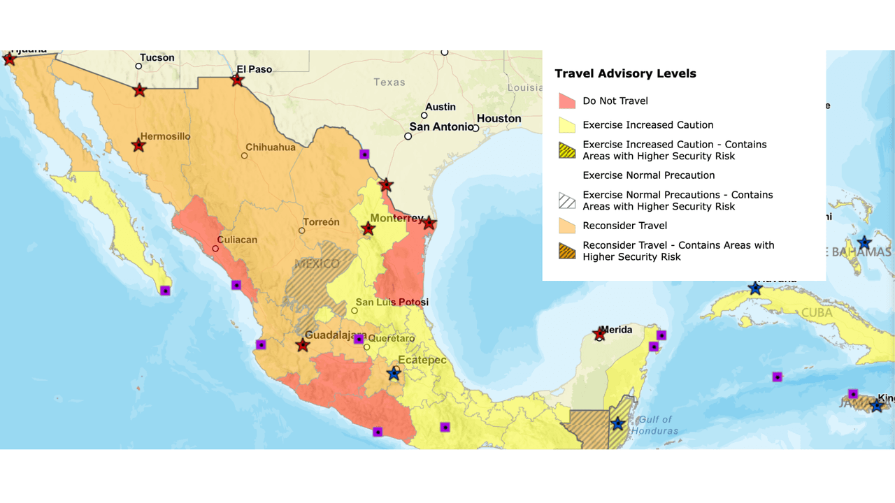 Estos son los estados más peligrosos de México y en los que Estados Unidos recomienda no transitar en auto