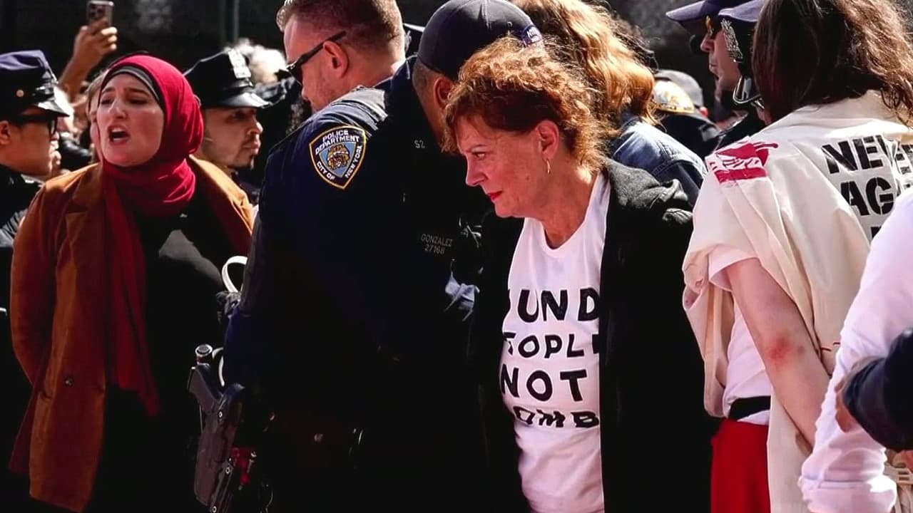 Arrestan a Susan Sarandon frente a la ONU y a más de 100 por protestar en NY por la presencia de Netanyahu