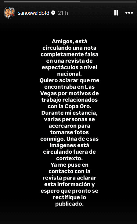 Oswaldo Sánchez lanzó este comunicado.