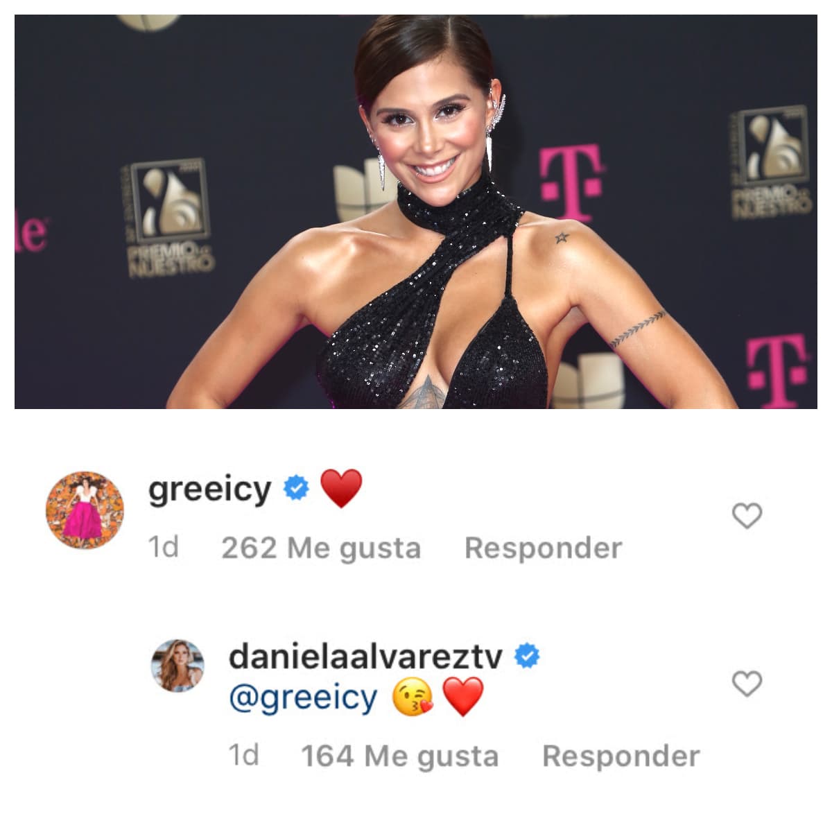 Su compatriota, la cantante y actriz Greeicy Rendón, también le dejó un cariñoso mensaje. 
<br>