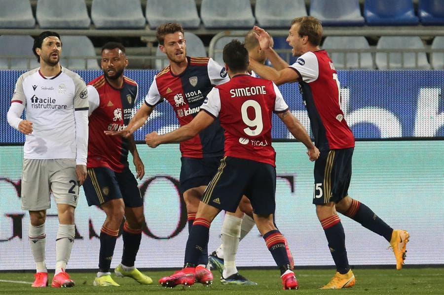 Cagliari derrotó por la mínima al Bologna durante la Jornada 25 de la Serie A y salir, momentaneamente, de la zona de descenso. El tanto cayó por parte de Daniele Rugani al minuto 19 del encuentro.