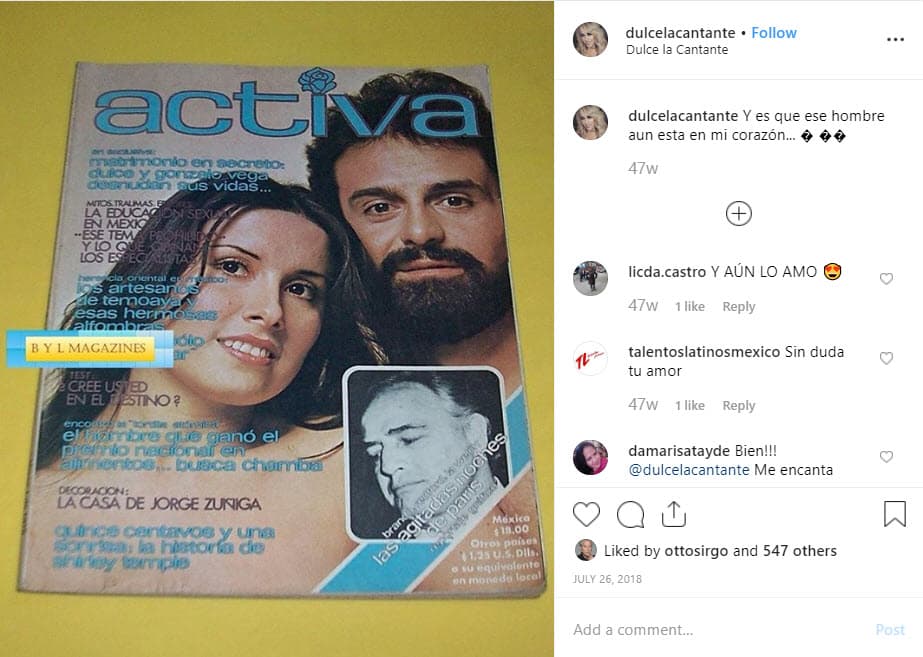 A pesar del tiempo, la cantante asegura que Gonzalo Vega "aún está en mi corazón".