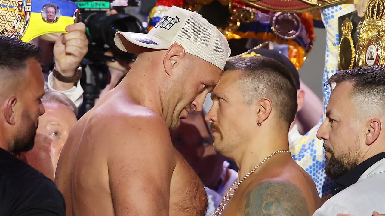 Fury y Usyk sacan chispas y empujones en pesaje rumbo a su gran pelea