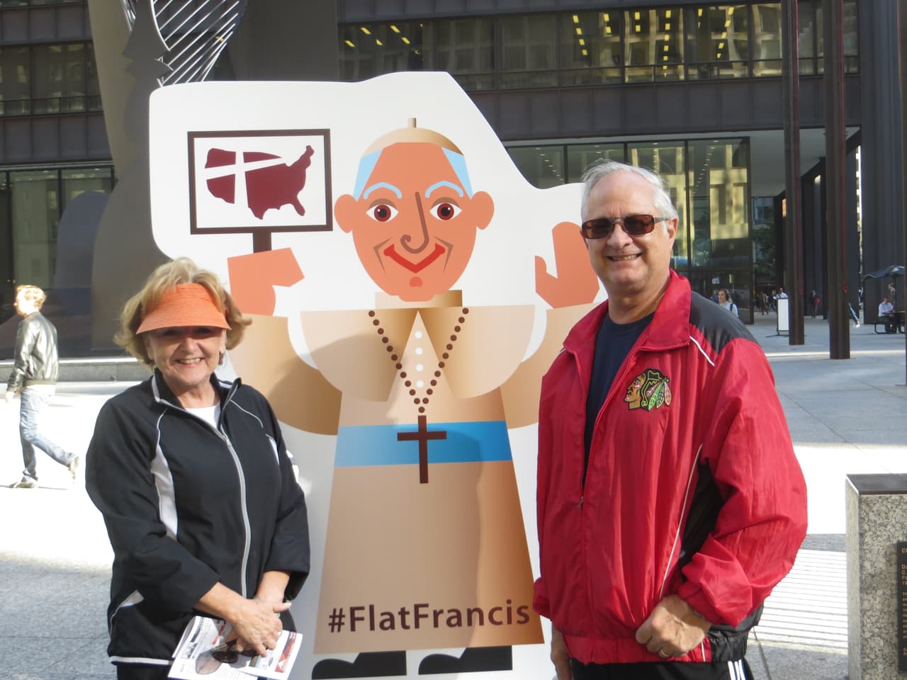 A través del #Flat Francis, una imagen creada por la extensión católica de Chicago que ha causado sensación.