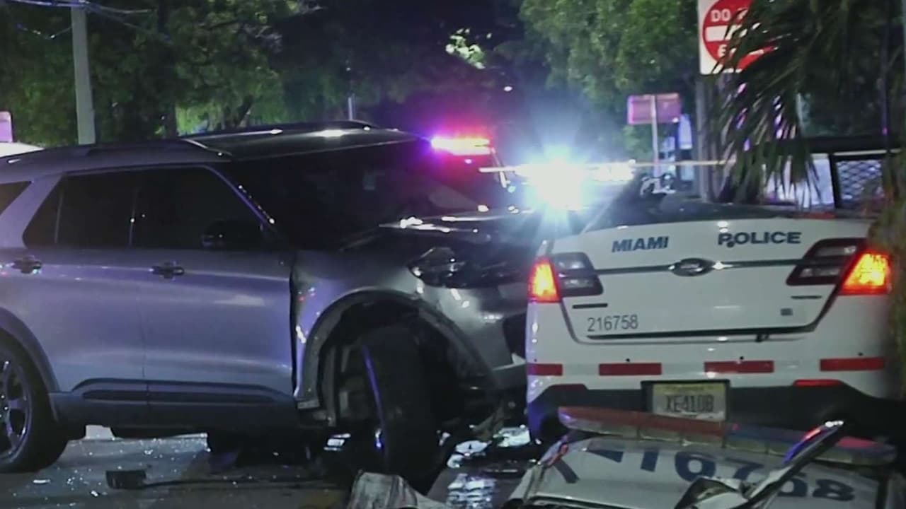 Agente de Miami resulta herido tras chocar cuando respondía a una emergencia en la Pequeña Habana