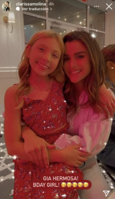 En esta otra imagen, Molina expresa el cariño que tiene por Gia.
<br>