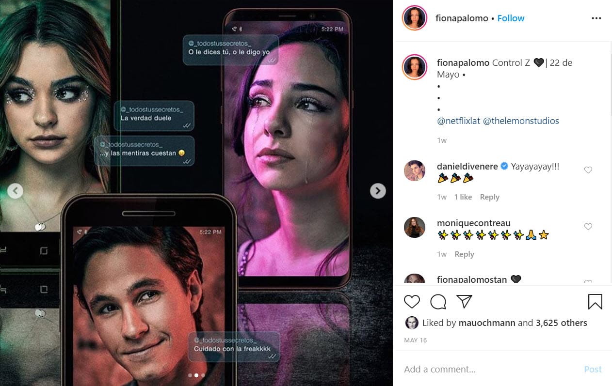Fiona Palomo sigue sumando proyectos a su carrera. Recientemente se estrenó la serie 'Control Z' de Netflix, con la cual espera tener mayor proyección.
<br>