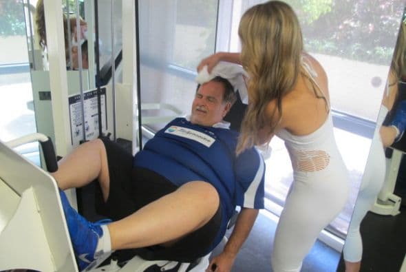 Pero Ximena se portó muy linda y hasta le secó el sudor de la frente.