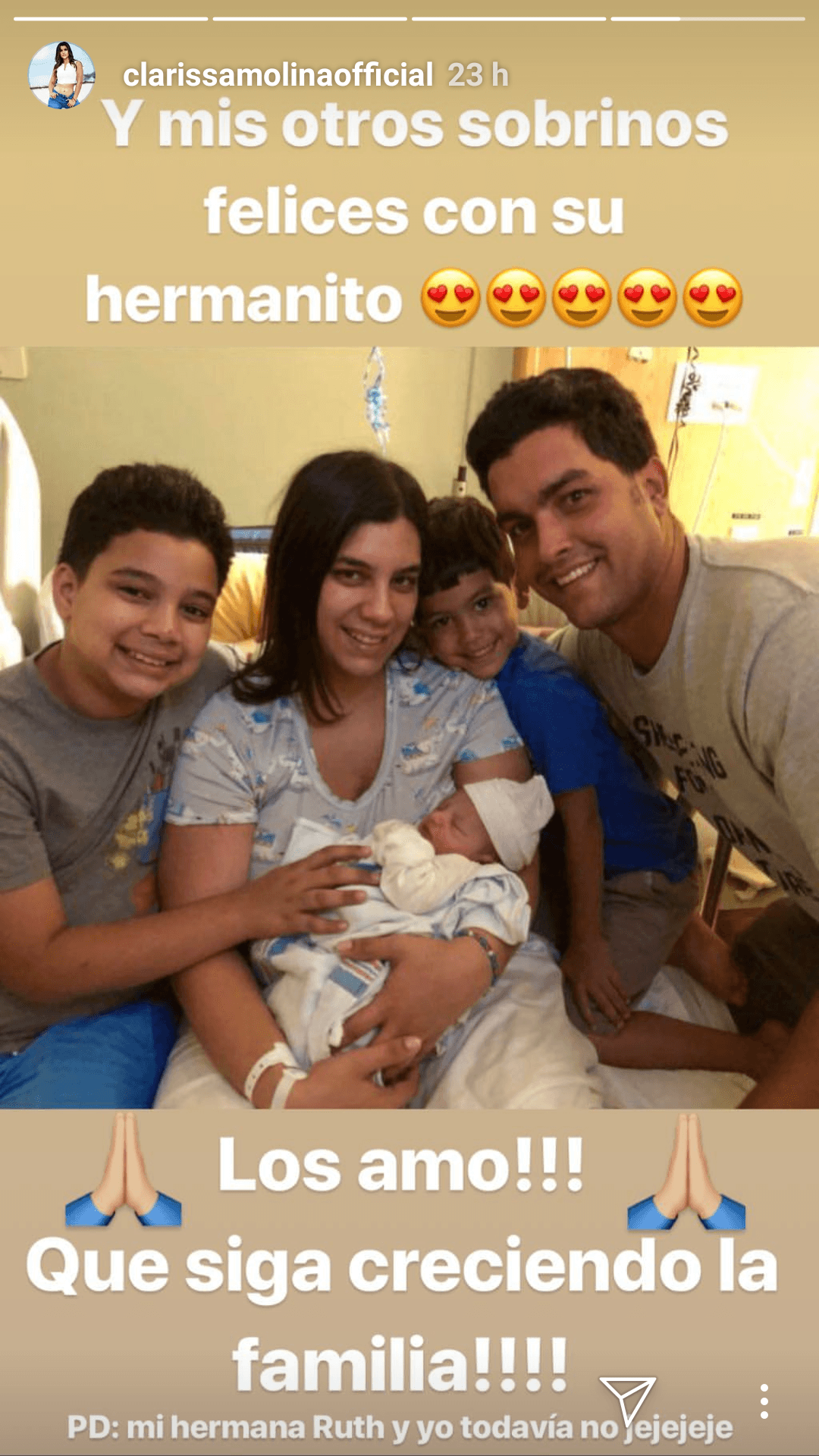 Pero Clarissa dejó claro que ni ella ni su hermana Ruth se han convertido en madres todavía.