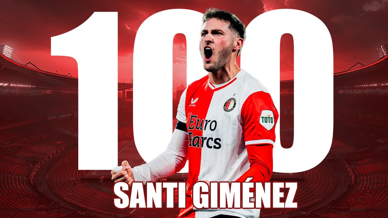 Los números de Santiago Giménez tras cien partidos en Feyenoord Rotterdam 
