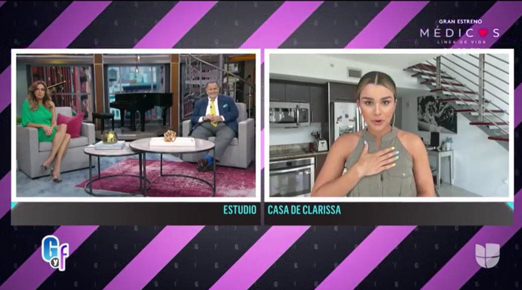 La exreina de belleza no se ha presentado a 
<b><a href="https://www.univision.com/shows/el-gordo-y-la-flaca" target="_blank">El Gordo y La Flaca</a></b> para no poner en riesgo a sus compañeros. 
<br>