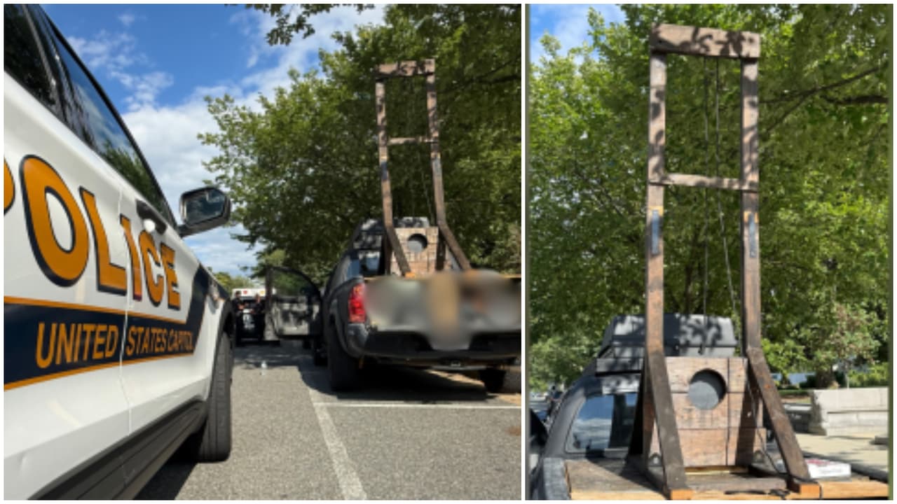 Policía del Capitolio detiene a hombre por llevar una guillotina en camioneta