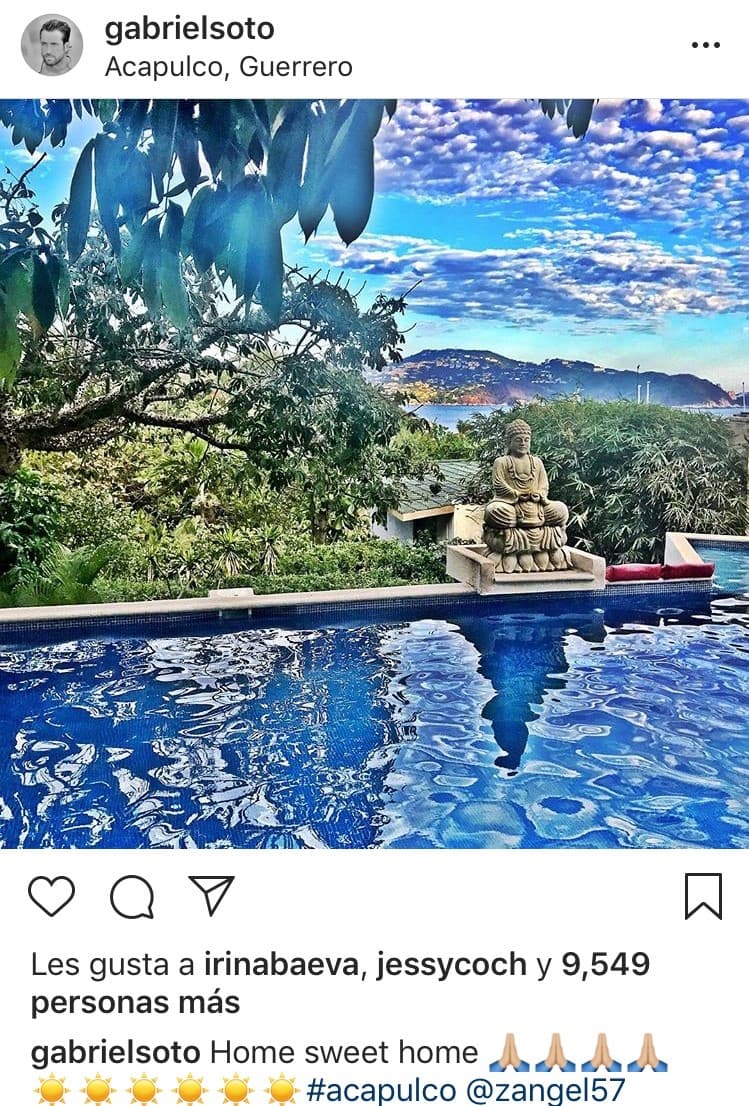 El papá de Gabriel Soto vive en Acapulco donde el actor pasa bastante tiempo y se sabe que Irina Baeva ha visitado este lugar, por lo que le da 'me gusta' a las publicaciones de su novio.