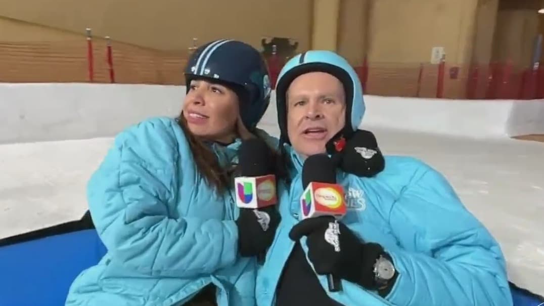 ¿Nieve en Catar? Alan venció el miedo y se sumó a Lindsay en esta aventura congelante