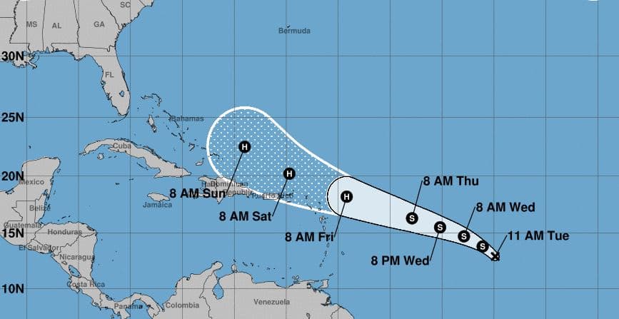 Nueva depresión tropical en el Atlántico y Puerto Rico está en el cono de incertidumbre