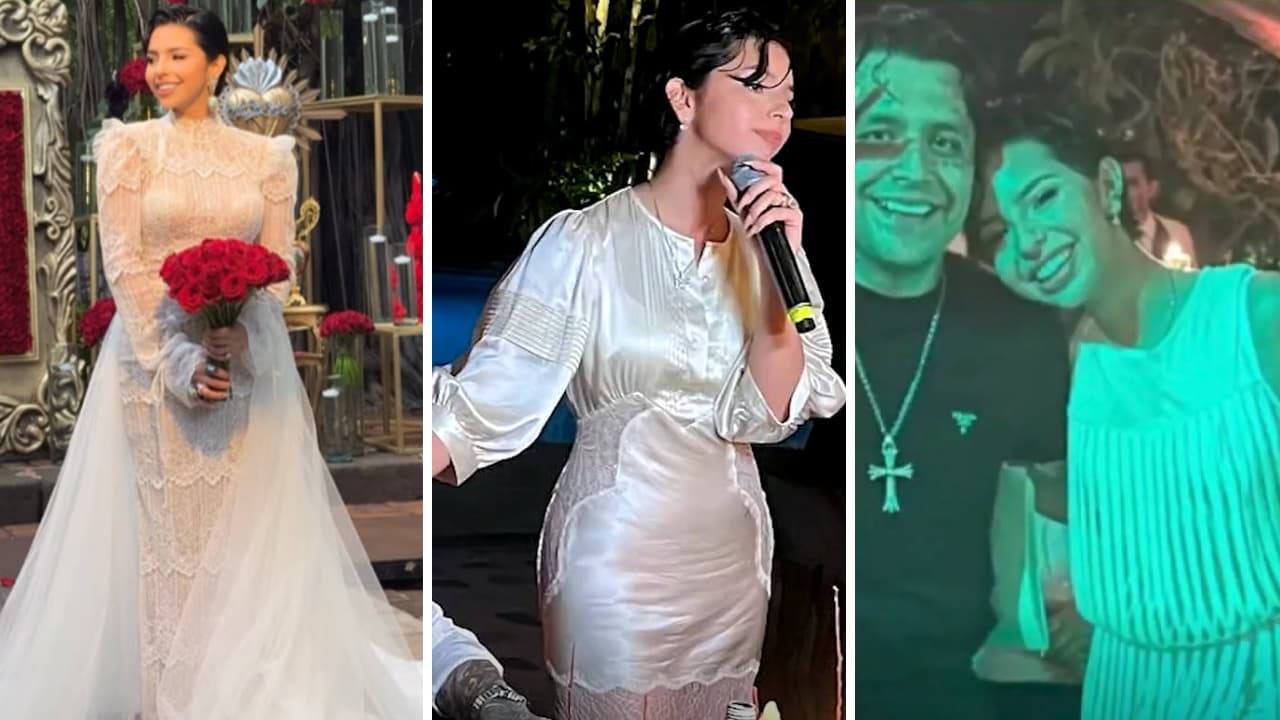 Los vestidos de Ángela Aguilar en su boda.