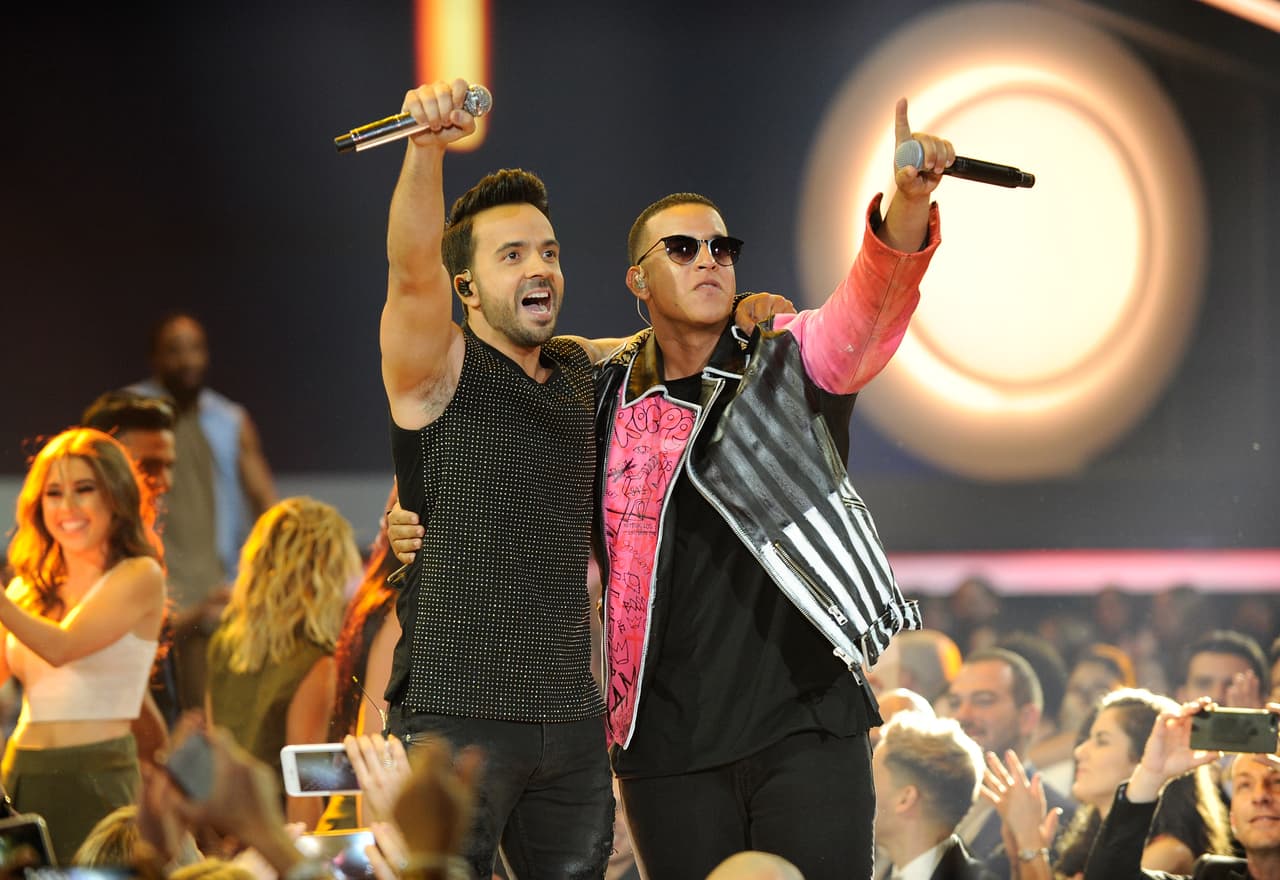 CORAL GABLES, FL - APRIL 27: Luis Fonsi and Daddy Yankee perform onstage at the Billboard Latin Music Awards at Watsco Center on April 27, 2017 in Coral Gables, Florida. (Photo by Sergi Alexander/Getty Images)
<br>