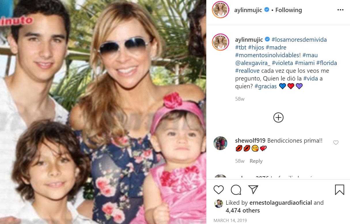 La actriz, de 45 años, es madre de Mauro Menéndez (26), Alejandro Gavira (19) y Violeta Valenzuela (10). 
<br>