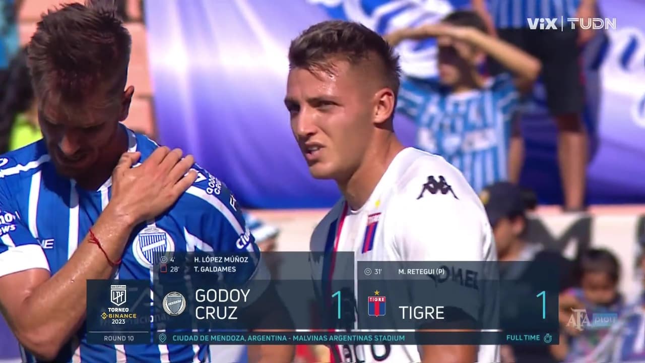 Resumen | ¡Tablas en Mendoza! Godoy Cruz y Tigre empatan 1-1