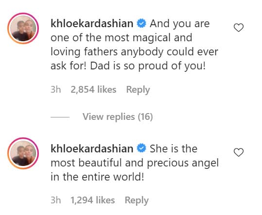 <b>Khloé</b> comentó una de las publicaciones para felicitar a su sobrina: "¡Y eres uno de los padres más mágicos y amorosos que cualquiera podría pedir! ¡Papá está tan orgulloso de ti!". "¡
<b>Ella es el ángel más hermoso</b> y precioso del mundo entero!", escribió en un segundo comentario.
<br>