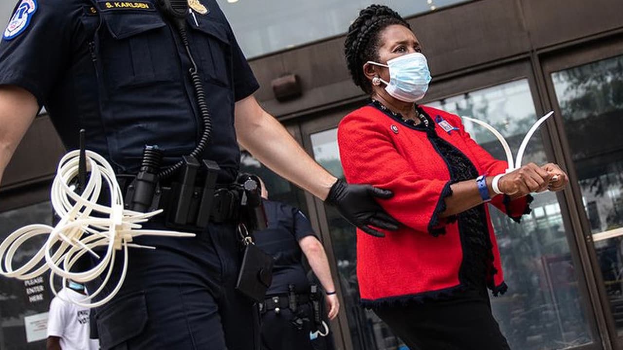 Arrestan a la congresista Sheila Jackson Lee durante una marcha por los derechos al voto en Washington DC