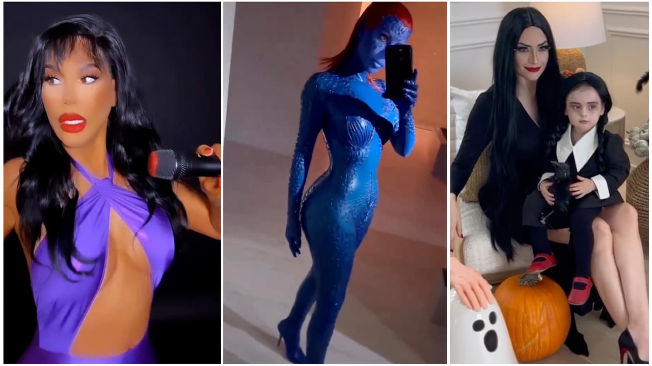 En video: los disfraces más originales de los famosos en Halloween, 'Baby Megan' fue Merlina Addams