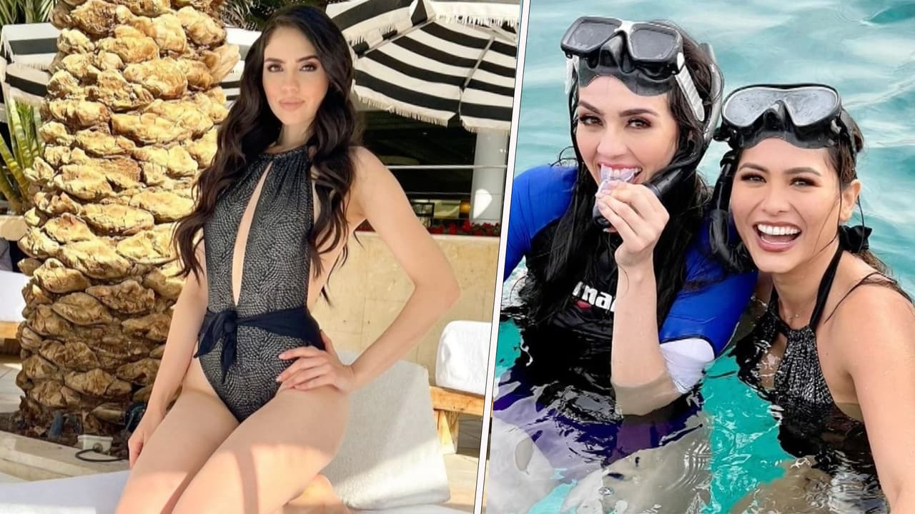 Belleza mexicana: A punto de entregar la corona, Andrea Meza posa junto a la Miss Mexico que compite por el puesto