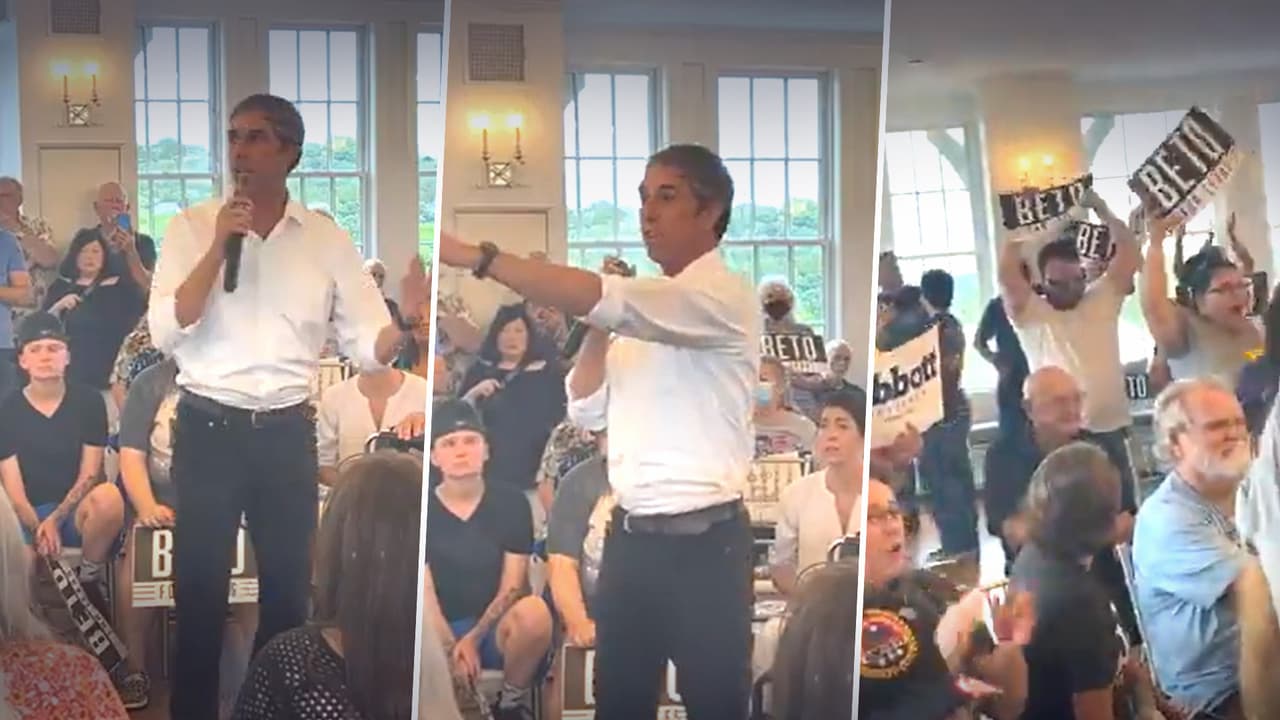 Beto O'Rourke responde con una grosería a persona que se ríe mientras da un discurso sobre la matanza de Uvalde