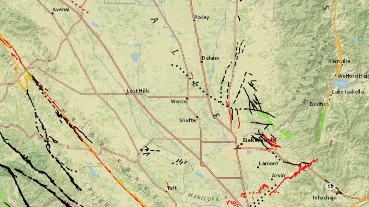 Estas son las fallas geológicas sobre las cuales viven los habitantes del Valle Central de California