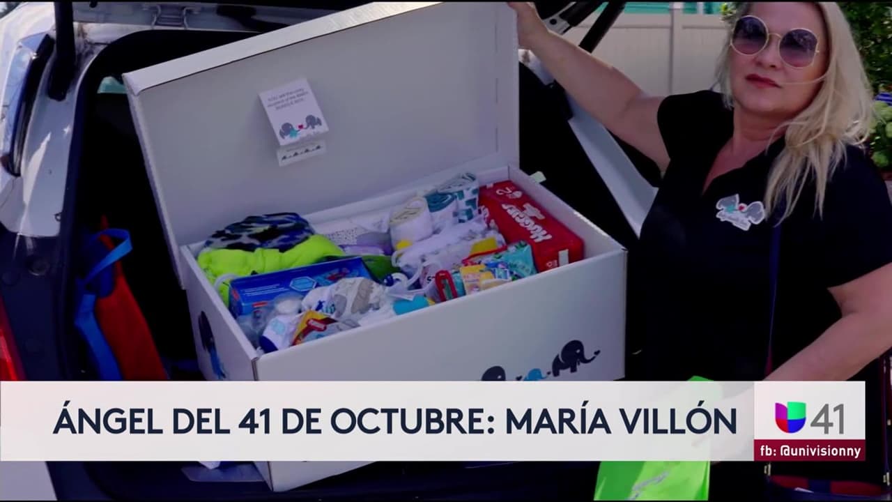 Octubre: Maria Villon. Destacamos el trabajo de Maria como nuestro Ángel del 41 de Octubre; una mujer de Finlandia que fundó Baby Bundle, una organización sin fines de lucro dedicada a proporcionar productos esenciales para mujeres embarazadas. Este servicio se realiza sobre la base de donaciones y, a menudo, de su bolsillo.
<br>
<br>
<a href="https://univision.wyng.com/Angeles_41_2022" target="_blank">Haz clic aquí para votar</a>