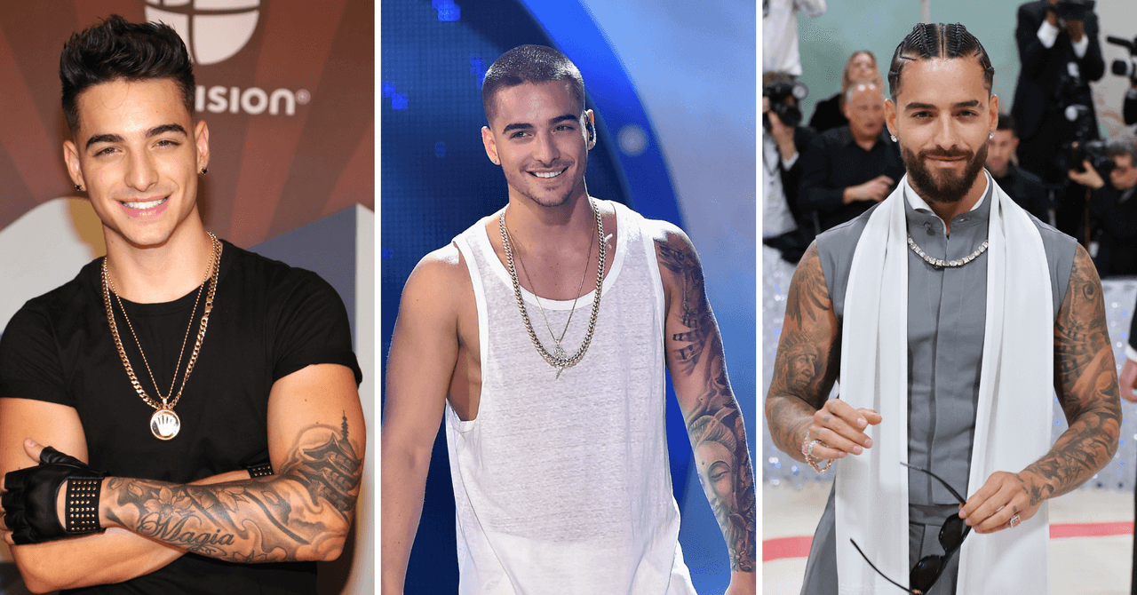 El antes y después de los tatuajes de Maluma