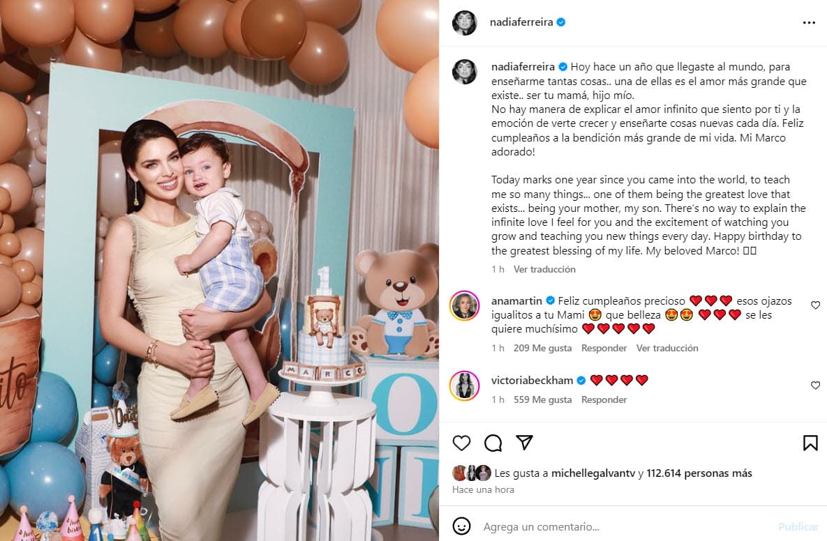 El hijo de Marc Anthony y Nadia Ferreira celebra su primer cumpleaños.