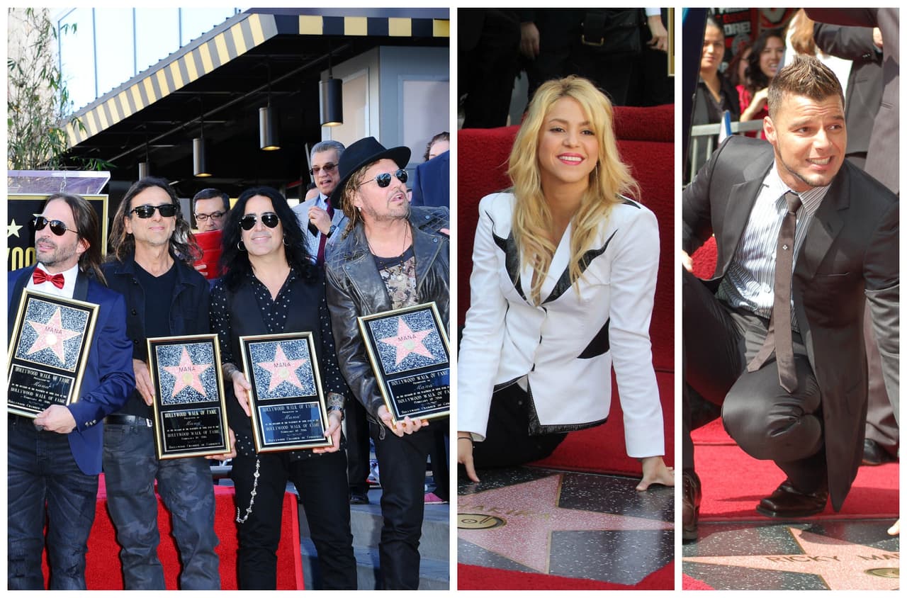 Diversos musicos latinos han tenido el honor de tener su estrella en el Paseo de la Fama de Hollywood, y el más reciente fue Maná.
