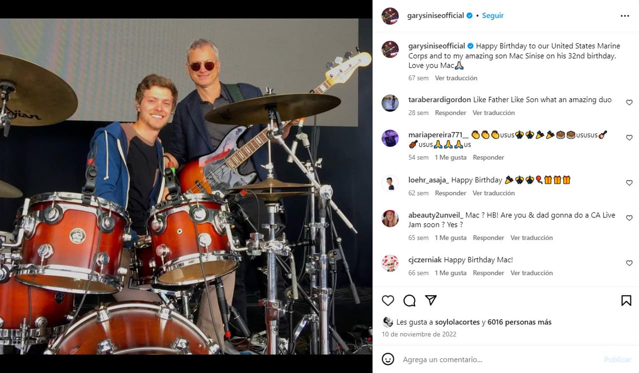 Gary Sinise y su hijo Mac.