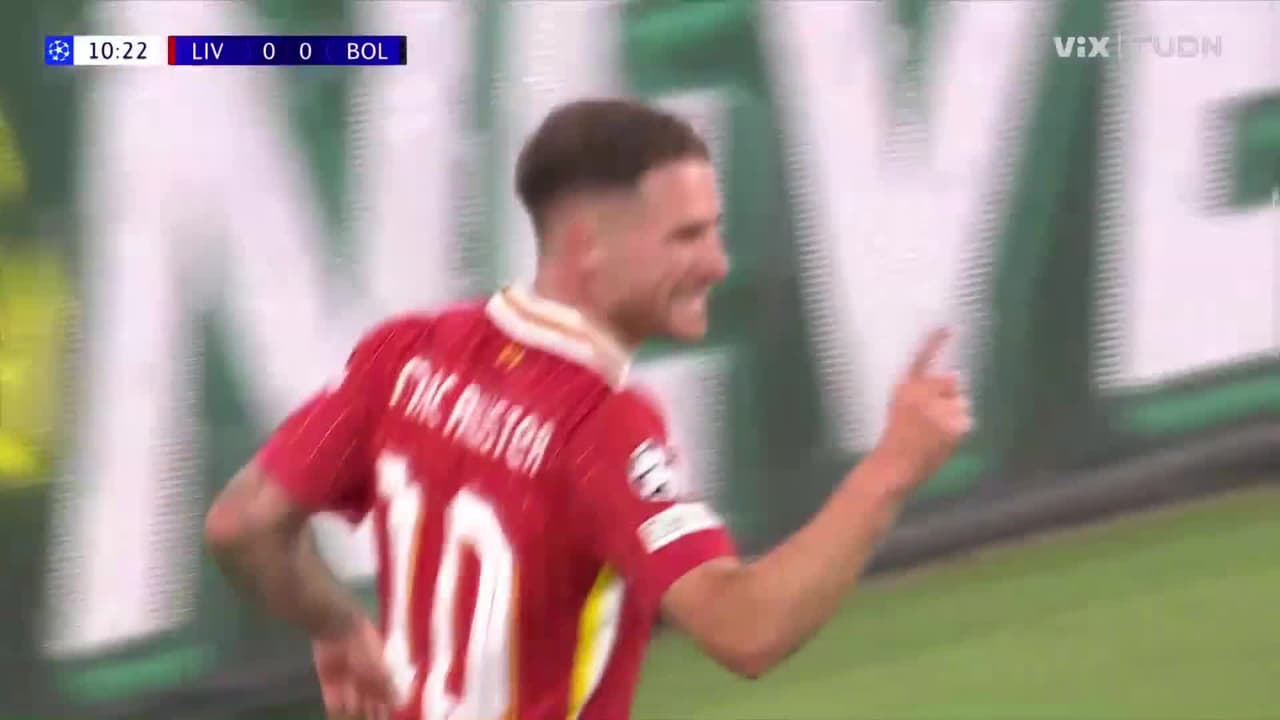 ¡Estalla Anfield! Liverpool firma el primero ante Bologna