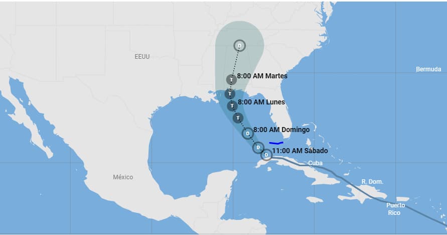 Fred cobra fuerza y vuelve a ser una tormenta en el Golfo de México