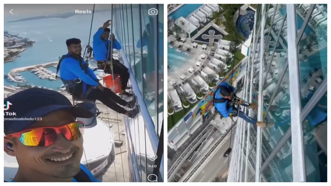 Cubanos cuentan su experiencia trabajando hasta a 500 pies de altura en los rascacielos de Miami