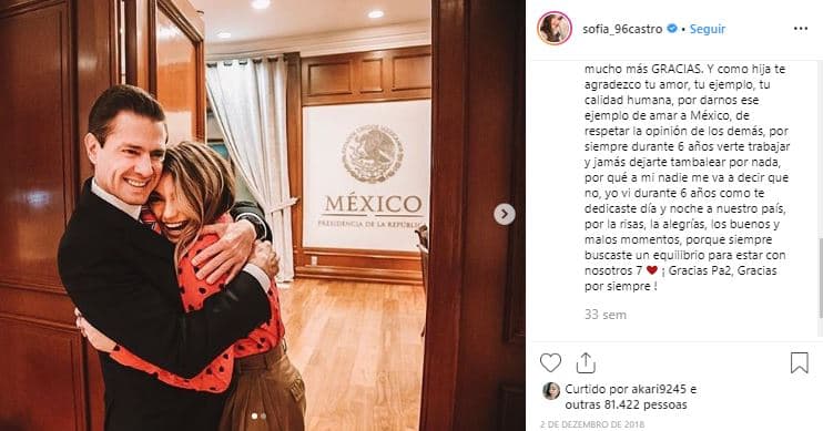 En una segunda postal, Sofía escribió un emotivo mensaje para Enrique Peña Nieto, ahora exesposo de Angélica Rivera, en el que agradeció al entonces primer mandatario lo que había hecho por el país: "¡Gracias, Pa2, gracias por siempre!"