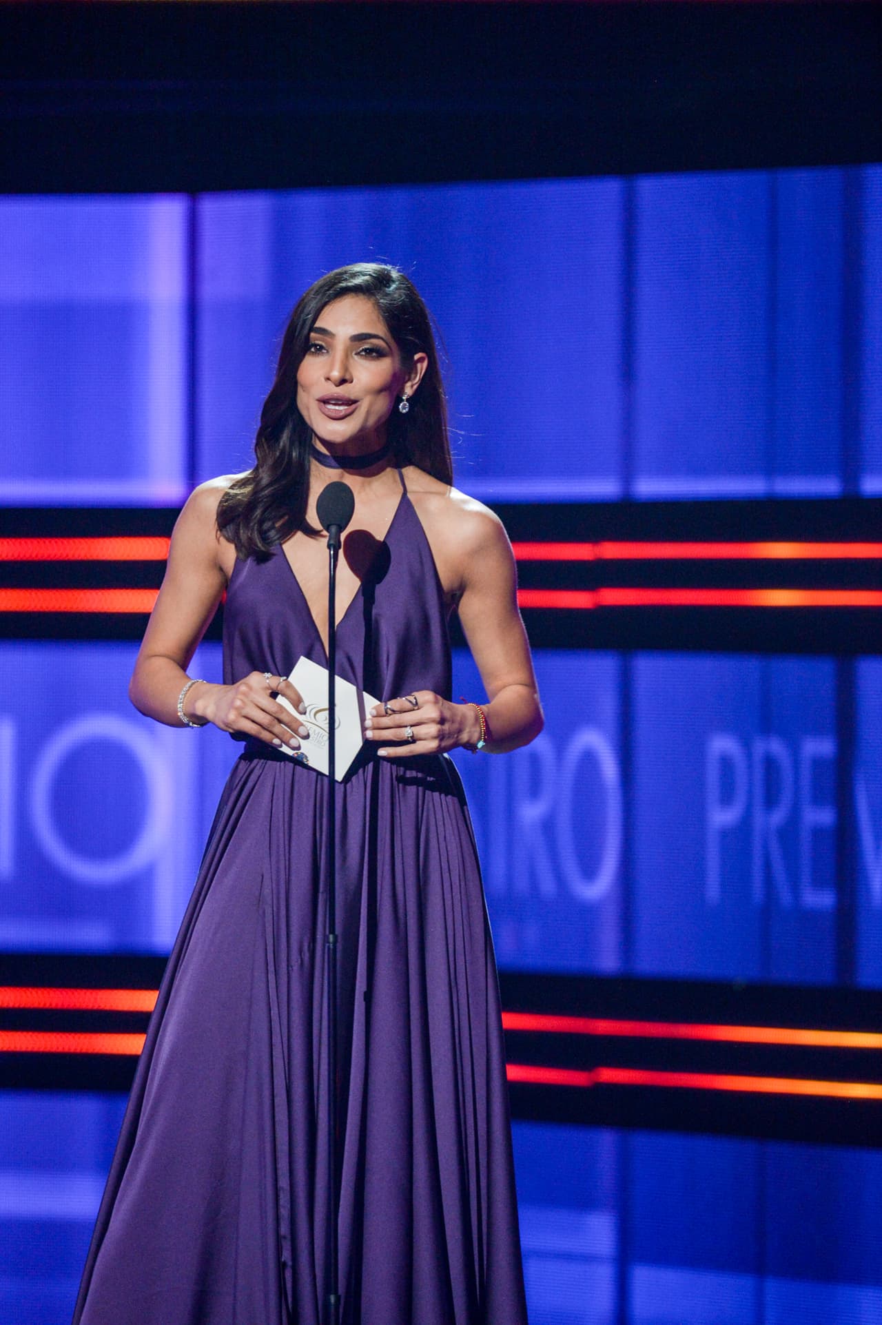 La bella Alejandra Espinoza presentó a los nominados en la categoría Artista Premio Lo Nuestro del Año.