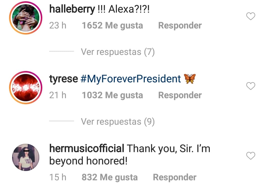 Otros famosos que fueron mencionados en las listas de Obama también agradecieron al expresidente.